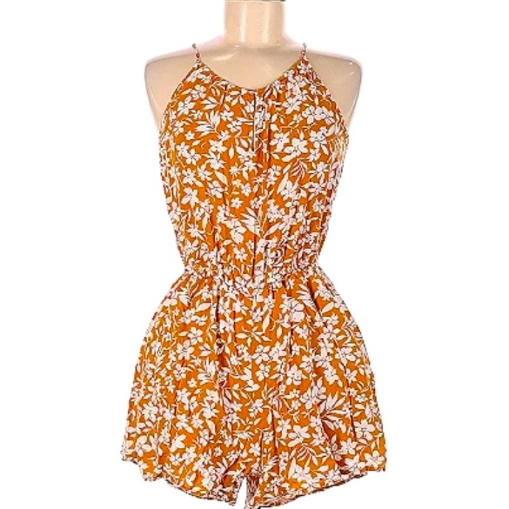 Romper Old Navy Medium Orange and white EUC